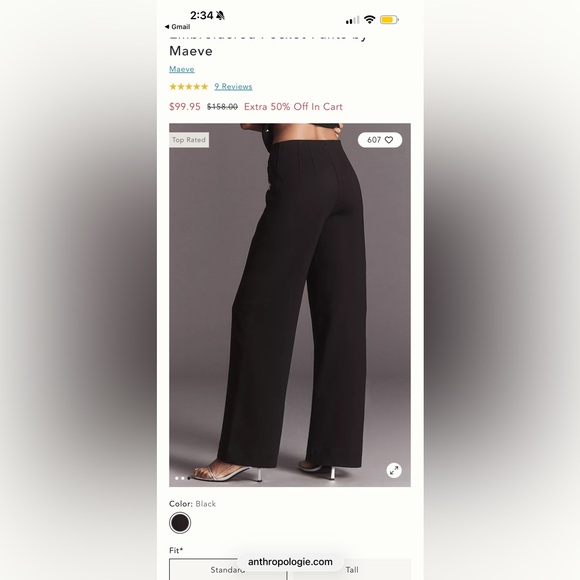 Elegant Black Wide-Leg Pants with Bow detail NWOT - Picture 3 of 5